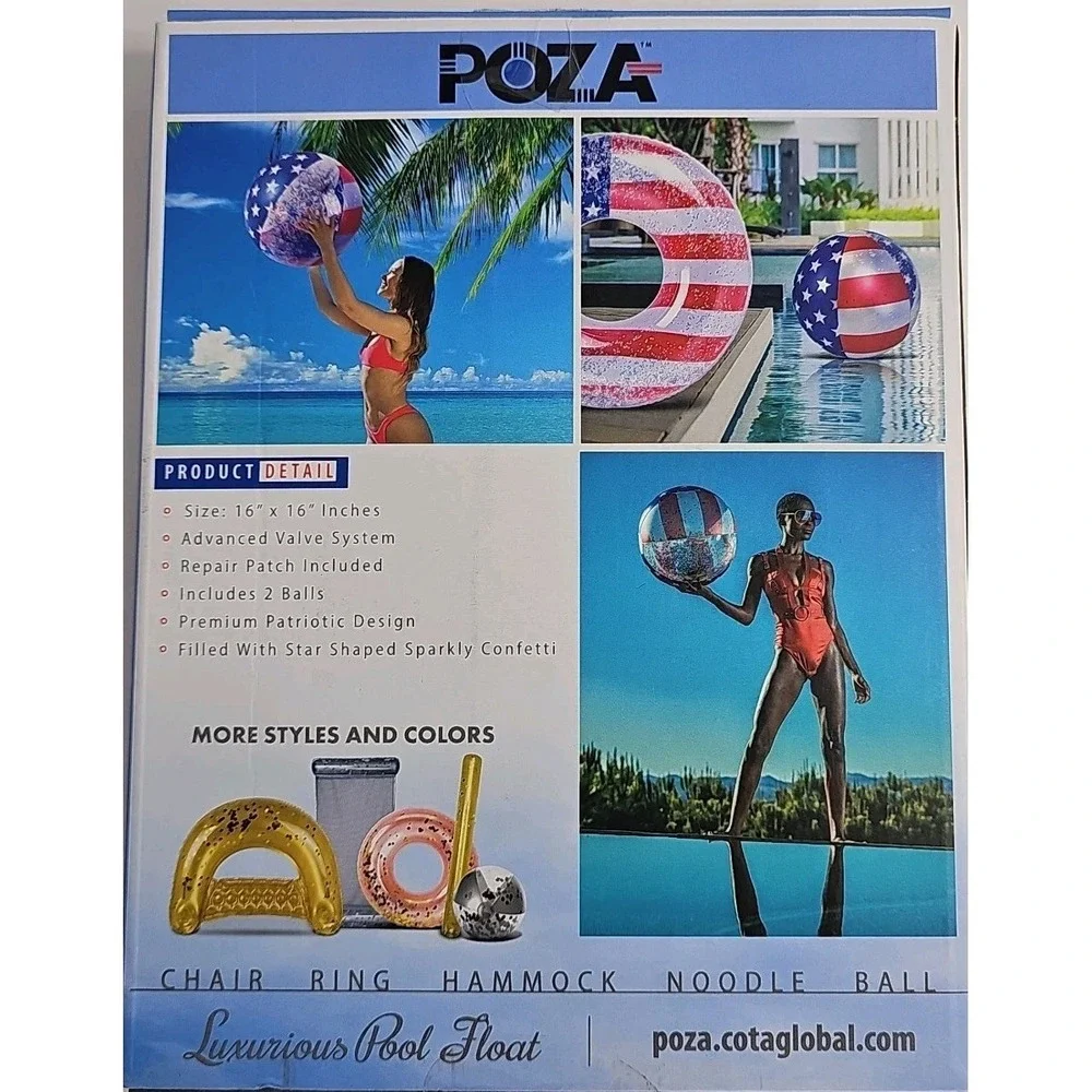 2 Adult Patriotic Beach Balls Set- 16